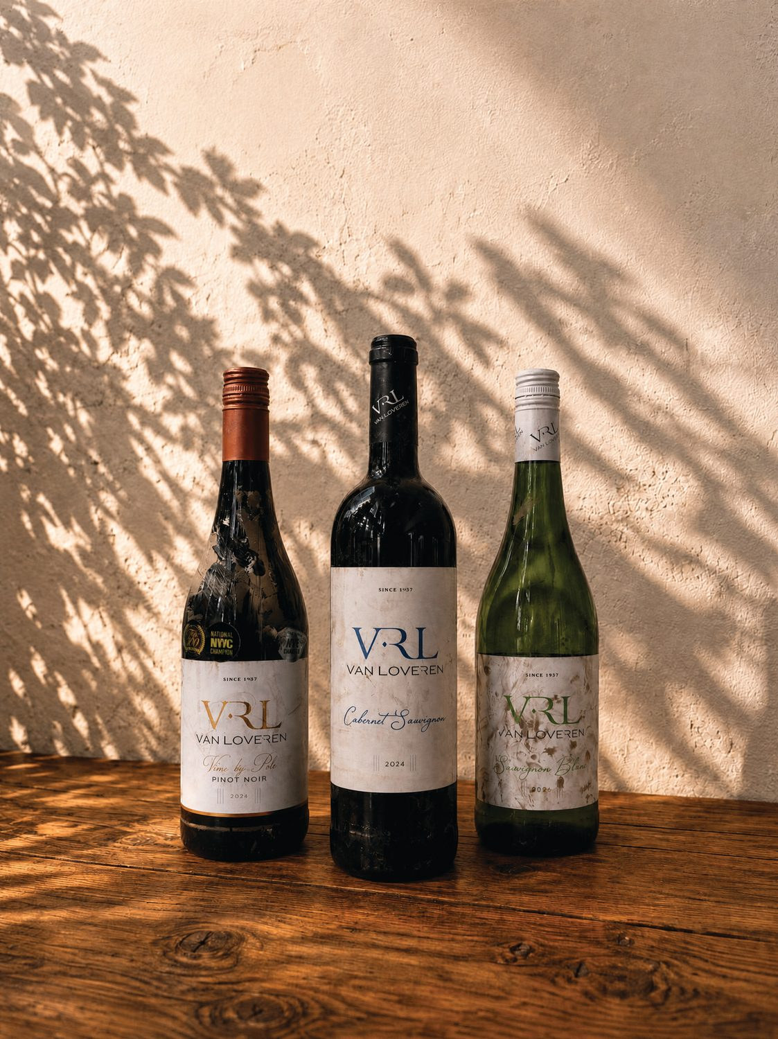 Van Loveren 'Bottles of Hope', the VRL range in the evening light