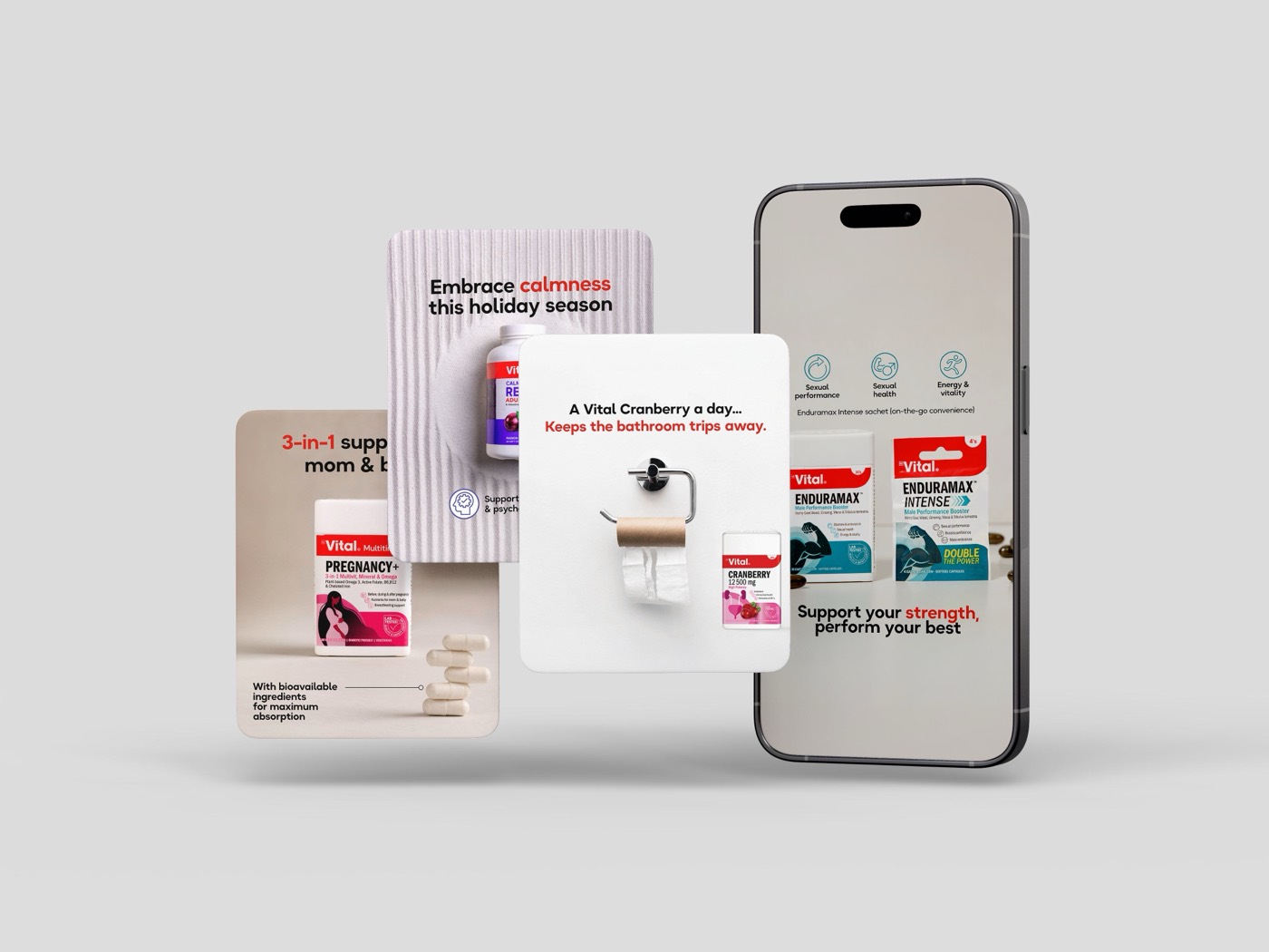 Vital digital campaign mockups
